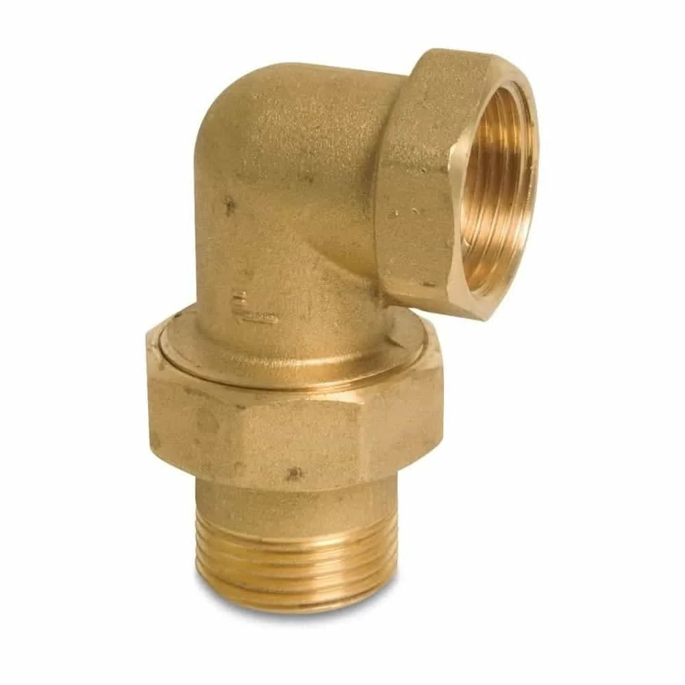 "Gewindefitting Messing Radiator Winkelstück 90° 1 1/4" IG x 1 1/4" AG Typ Konischdichtend image"