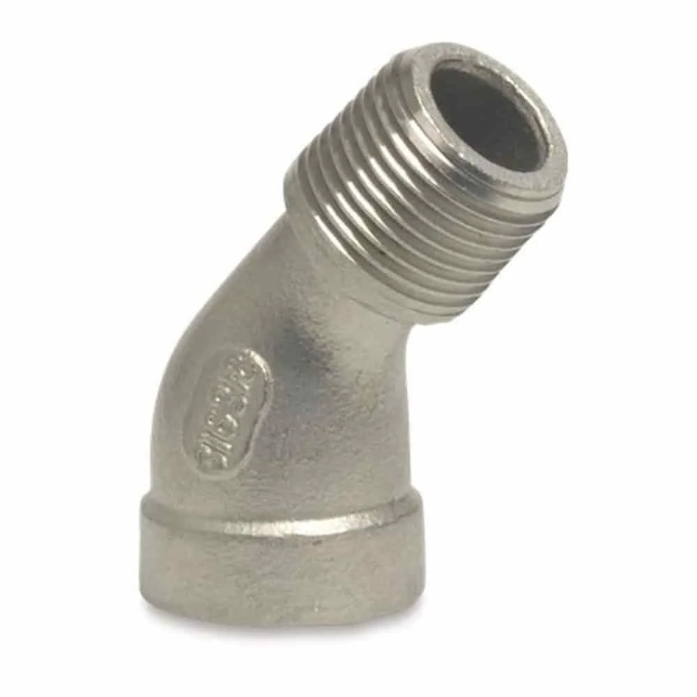 "Edelstahl Winkel, Gewindefitting Edelstahl, 45 Grad, 3/8 Zoll, V4A image"