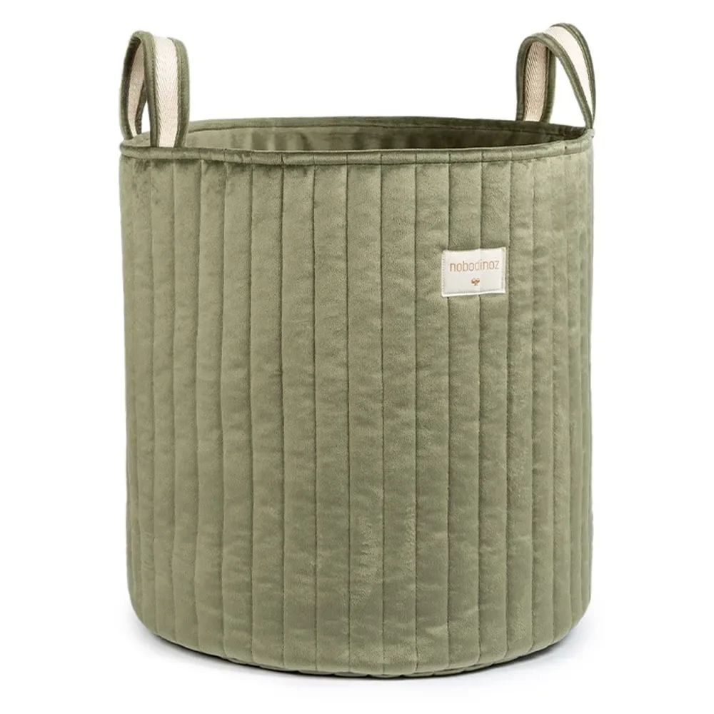 "Nobodinoz Aufbewahrungskorb "Savanna" Samt olivgrün image"