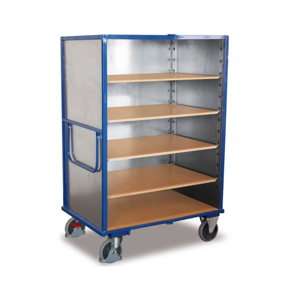 "Etagenwagen, Stahlblechwagen, 5 Böden, 500kg Traglast, EasySTOP image"