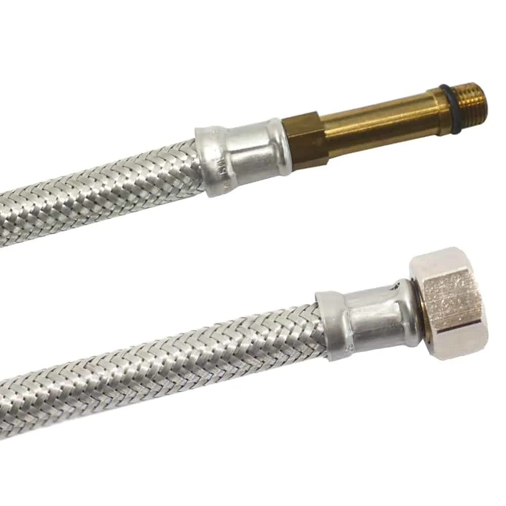 "DN8 DVGW Panzerschlauch m. Edelstahlumflechtung M10 Lang x 3/8" ÜM 300 mm image"