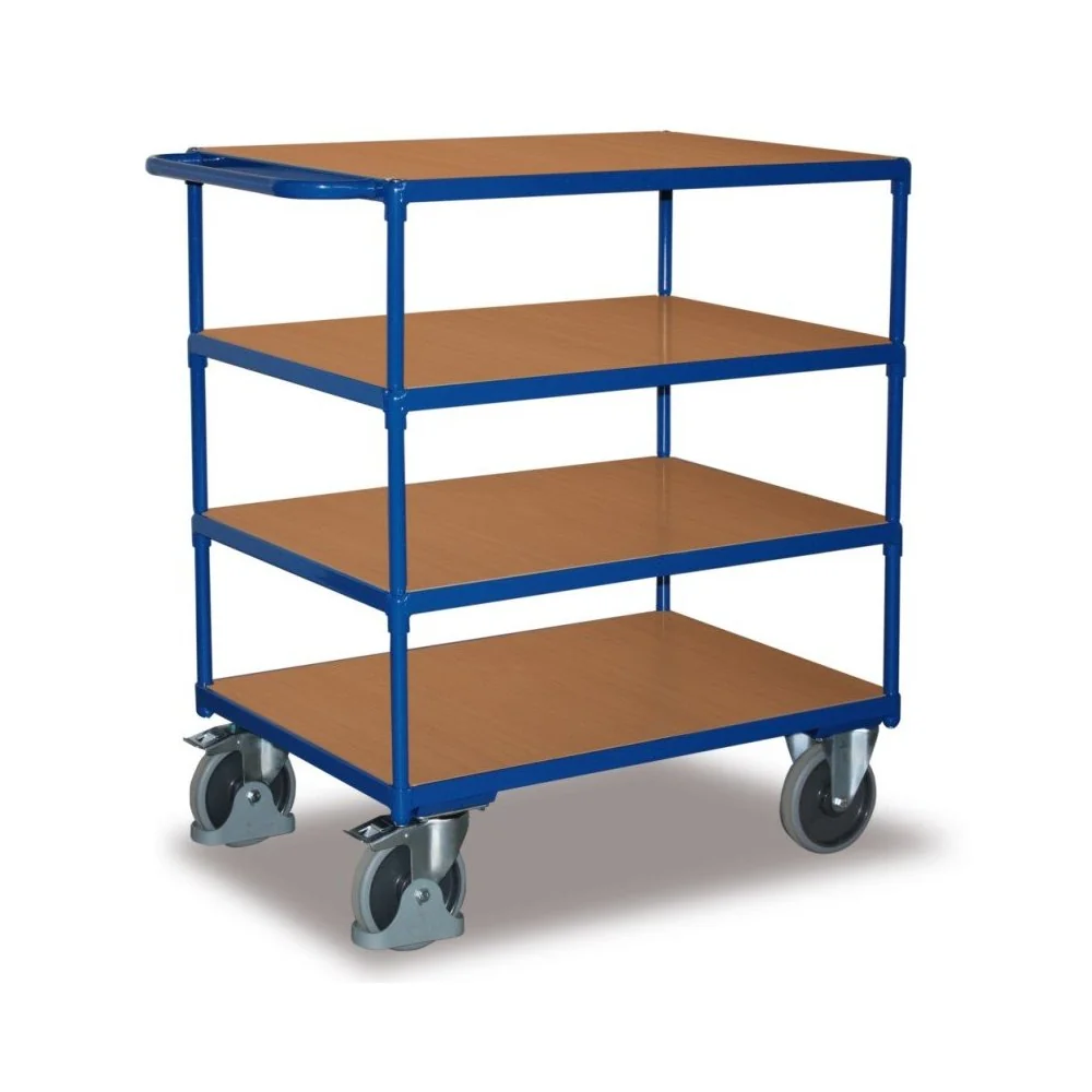 "Schwerer Tischwagen 500 kg mit 4 Ladeflächen Typ L + EasySTOP image"