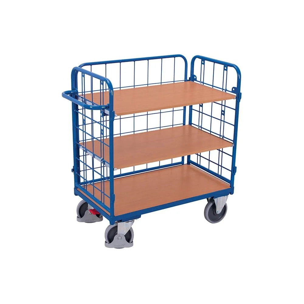 "Dreiwandwagen, Transportwagen 500kg, mit 3 Böden, Typ XL, EasySTOP image"