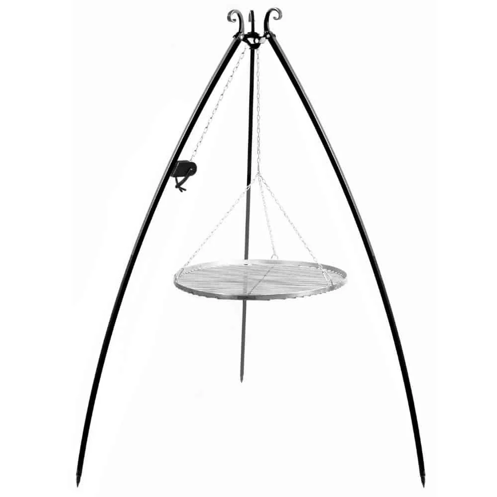 "Schwenkgrill mit Dreibein, Edelstahl Grillrost 70 cm, 200 cm, mit Kurbel image"