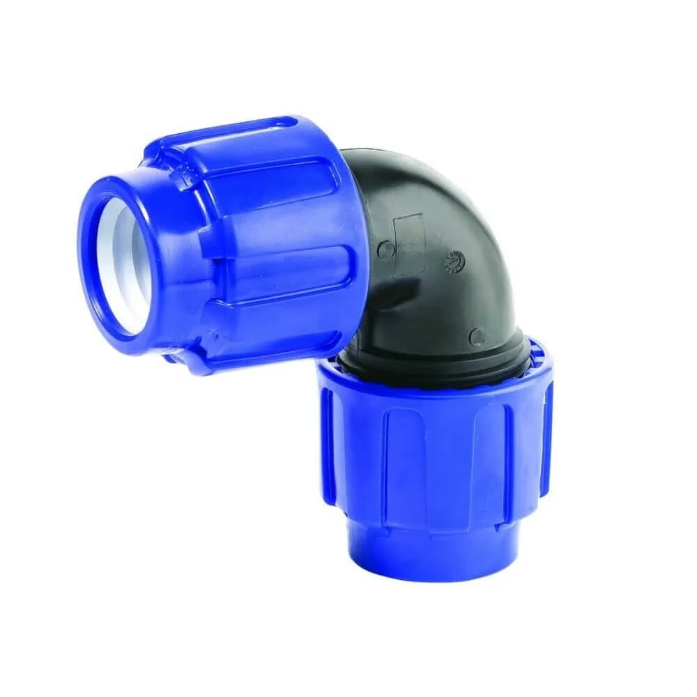 "PP PE Rohr Verschraubung 90° Winkel 2 Verschraubungen 40 x 40 image"