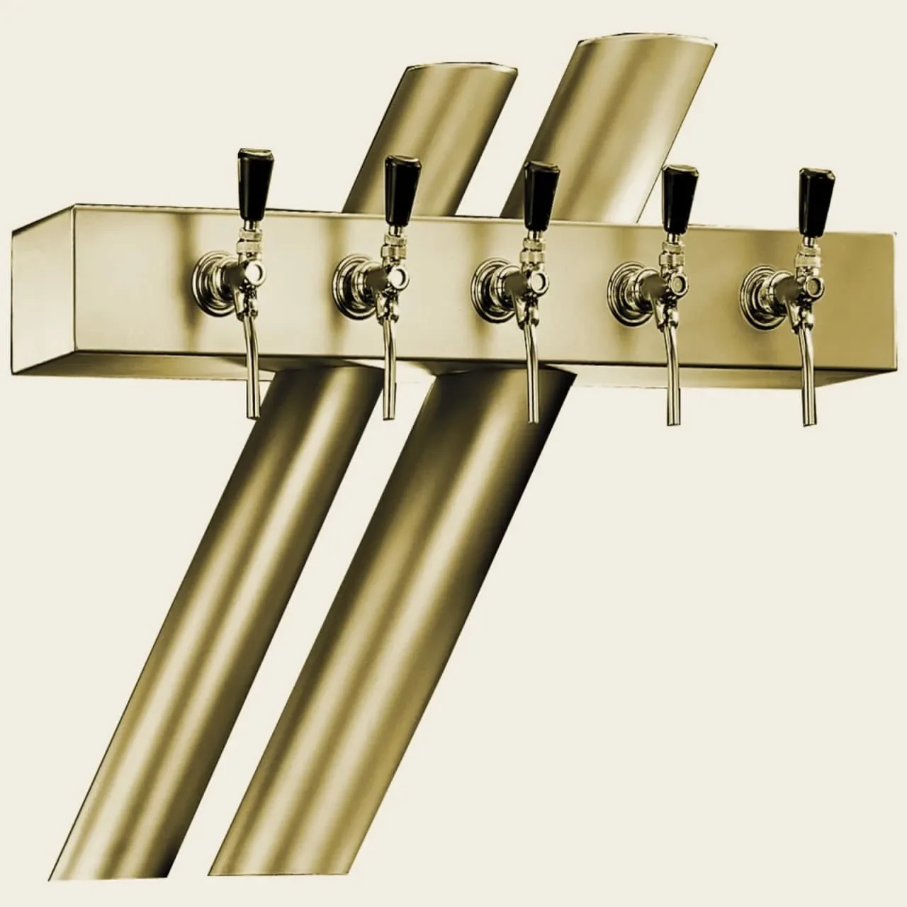 "Schanksäule, Bierzapfsäule 4-leitig, Modell RJ5, Elegante & Hochwertige für Bars & Restaurants, CNS Poliert image"
