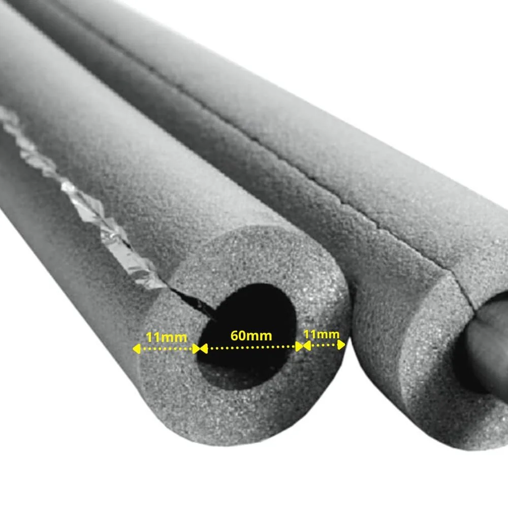 "AEROFLEX® SH XT Pipe Insulation, Pipe Lagging - 2m, Self-Adhesive, Flexible Insulation Material from Closed-Cell Foam Rubber Base, Black - 60 x 10 mm image"