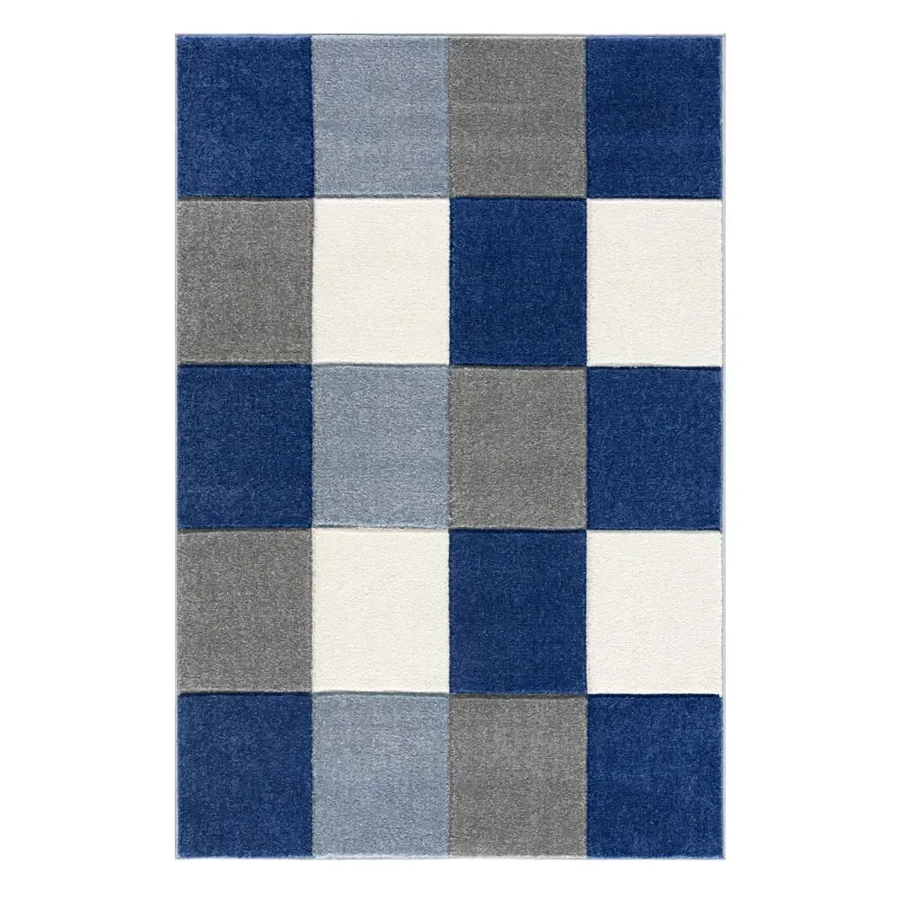 Livone Kinderteppich Patchwork blau, Teppichgrösse: 160 x 230 cm