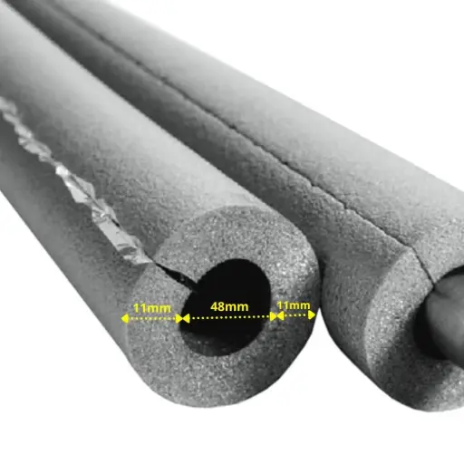 "AEROFLEX® SH XT Rohrisolierung, Rohrdämmung - 2 m, selbstklebend, flexibles Isoliermaterial aus geschlossenzelligem Schaumgummi, schwarz - 48 x 10 mm image"