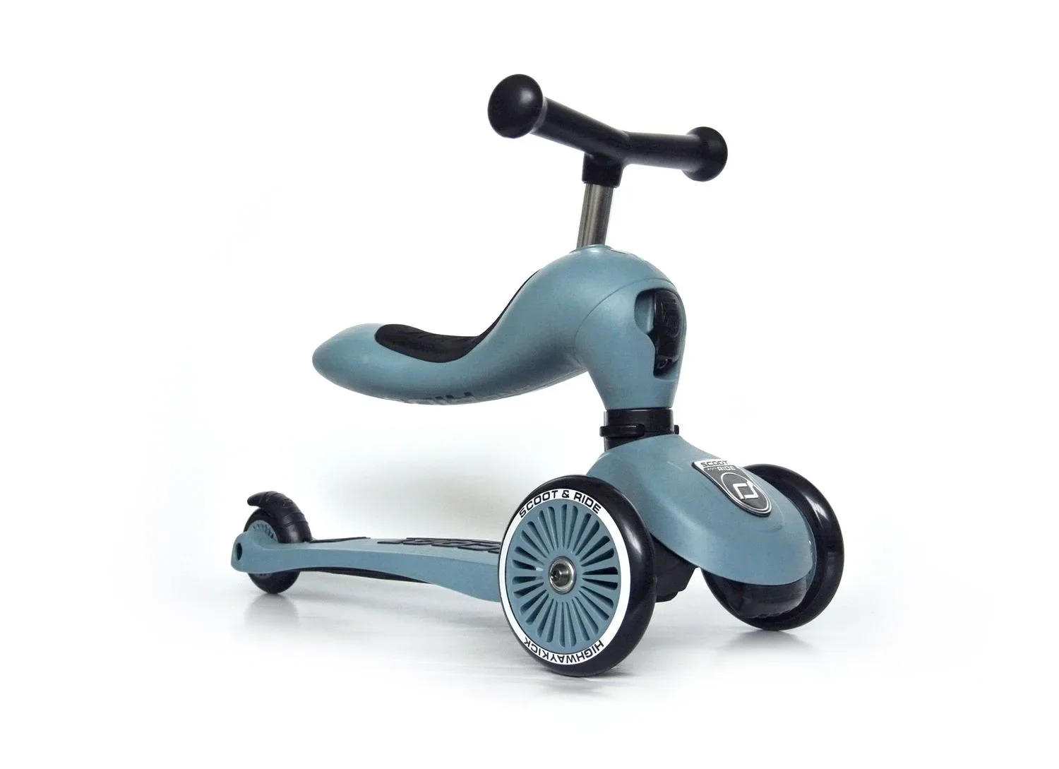 " Scoot & Ride Highwaykick 1, 2in1 Roller, Kickboard, Scooter mit sitz, Farbe: Steel image"