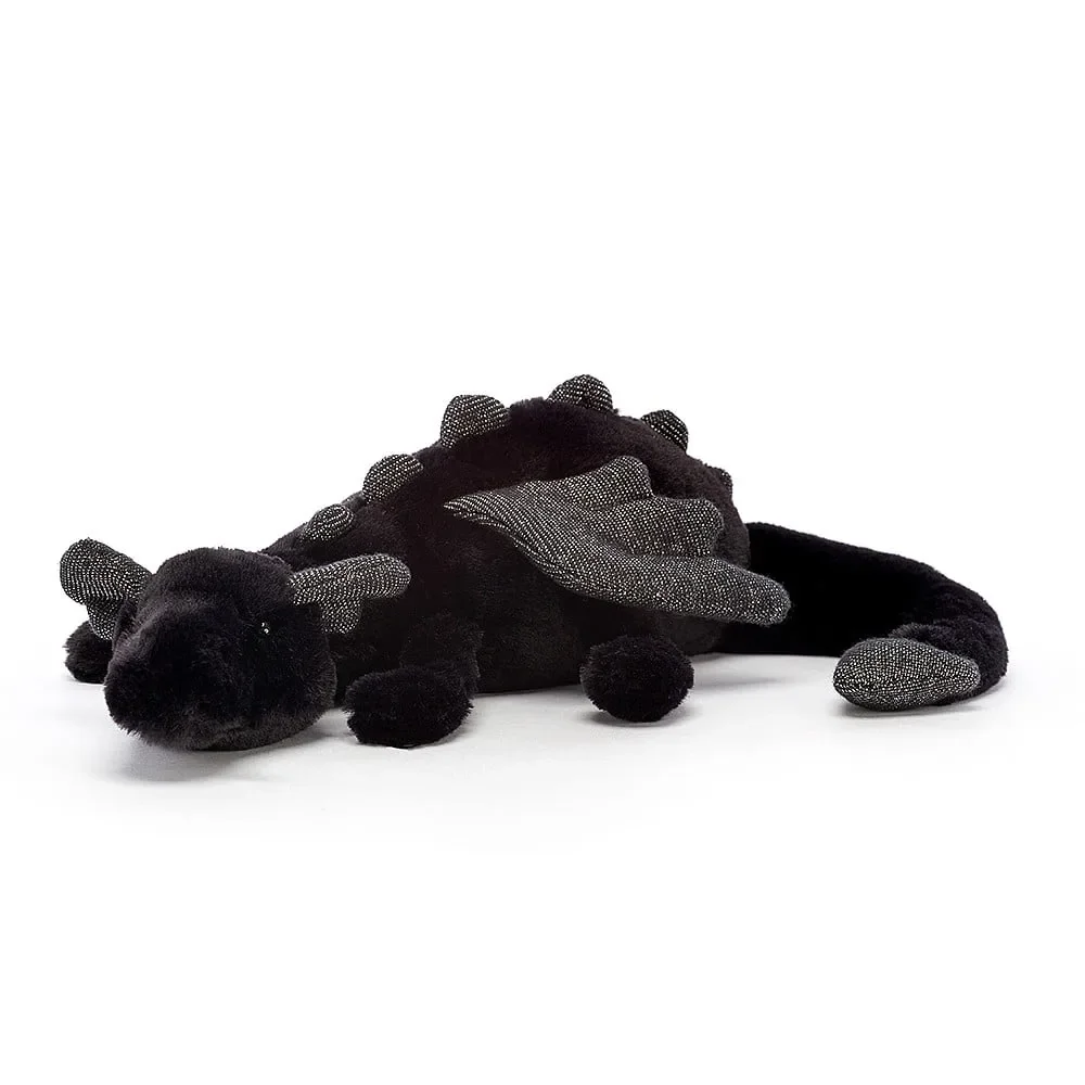 Jellycat Kuscheltier, Plüschtier, Stofftier - Onyx Dragon, Größe: Klein - H8 X B30 CM