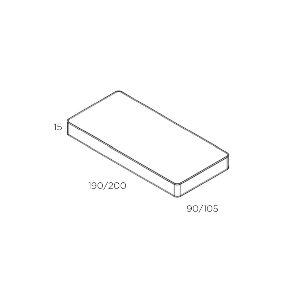 Muba Bespoke Matratze Höhe 15 cm, Größe: 90 x 200 cm