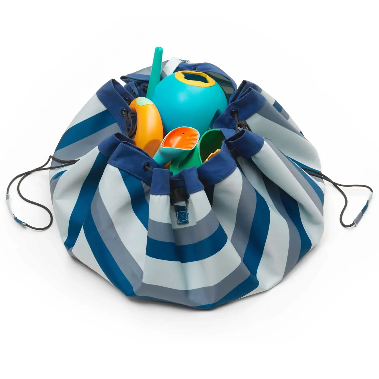 "Play&Go Spielzeugsack, Spielzeugkorb, Spielzeug aufbewahrungstasche - Draussen, Farbe: Blau/grüne Streifen image"