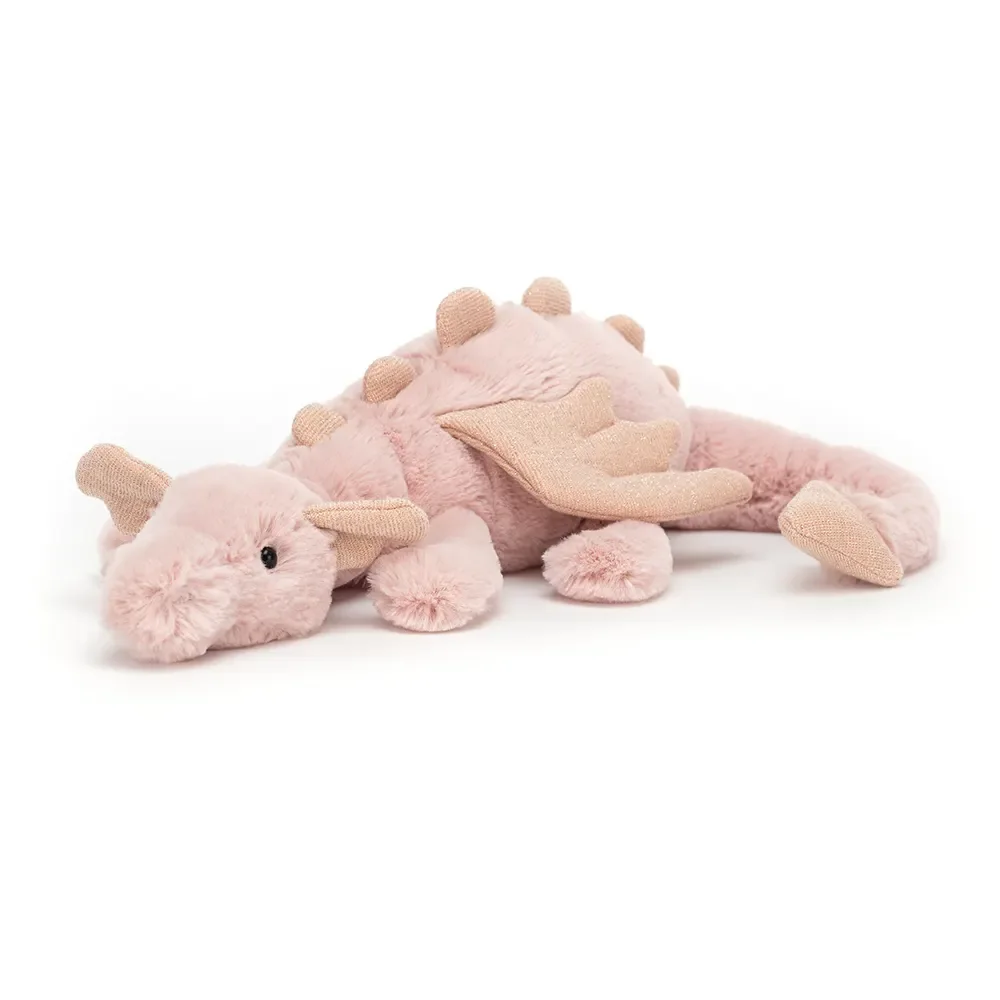 "Jellycat Kuscheltier, Plüschtier, Stofftier - Rose Dragon, Größe: Klein - H8 X B30 CM image"