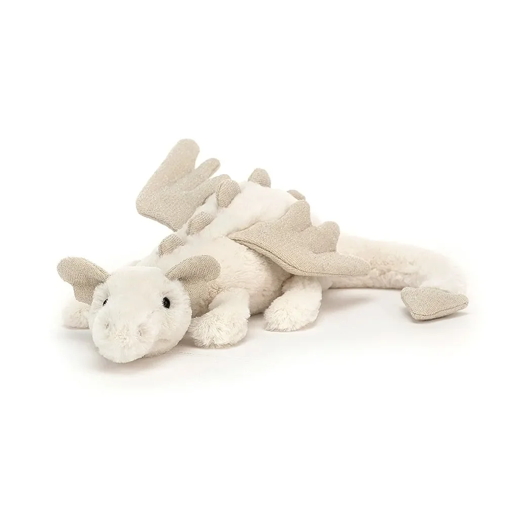 "Jellycat Kuscheltier, Plüschtier, Stofftier - Snow Dragon, Größe: Klein - H8 X B30 CM image"