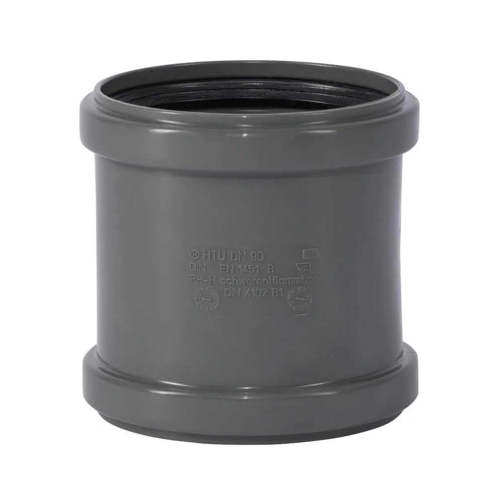 "HT Rohr 90, Überschiebmuffe DN90, Abwasserrohrverbinder image"