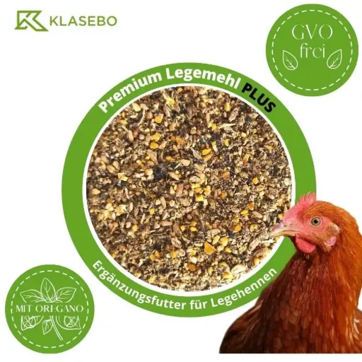 "Hühnerfutter 25 kg Premium Legemehl PLUS mit Oregano - Geflügelfutter für Hühner, Gänse, Enten image"
