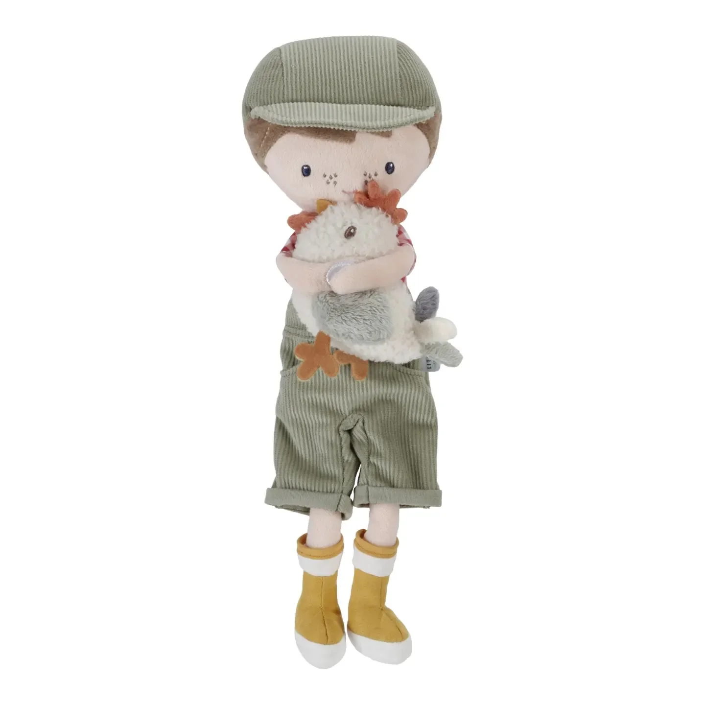 "Little Dutch Stoffpuppe, Kuschelpuppe - Farmer Jim mit Huhn, 35cm image"