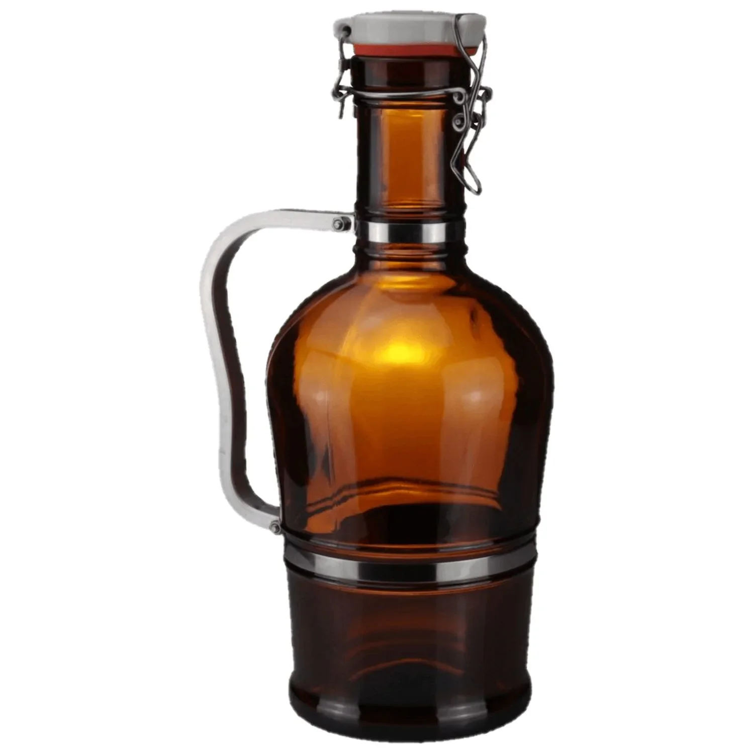 Biersiphon 2L, Braun - Glaskaraffe für Selbstgebrautes Bier - Stilvolle Präsenta