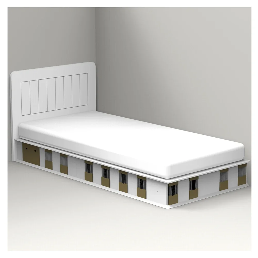 "Mathy by Bols BOXES Kinderbett 1 Seite Stall natur 90 x 190 image"