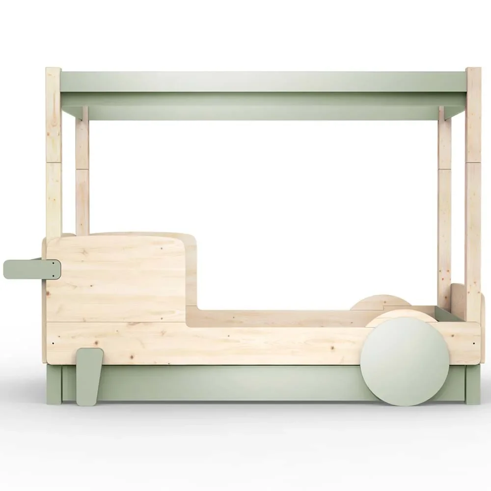 "Mathy by Bols Himmelbett "Discovery" mit Bettschublade, Farbe Elemente: moss grey image"
