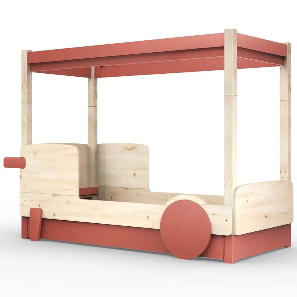 "Mathy by Bols Himmelbett "Discovery" mit Bettschublade, Farbe Elemente: marsala image"