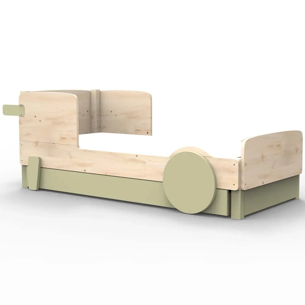 Mathy by Bols Einzelbett "Discovery" mit Bettschublade, Farbe Elemente: moss grey