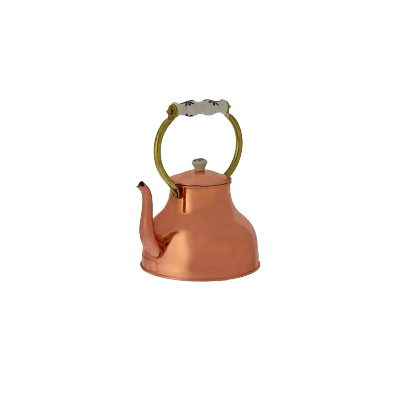 Teekessel aus Kupfer mit Porzellanhenkel, 1,5 l
