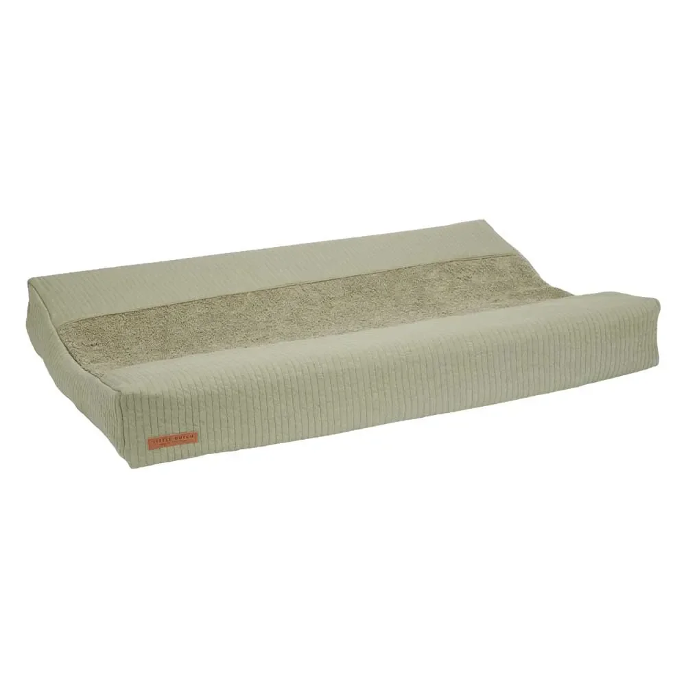 "Little Dutch Wickelauflage schmal uni oliv "Pure Olive", Wickelmulde: nur Bezug image"