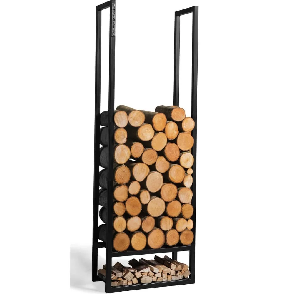 "Kaminholzregal Stahl, 120x40x20cm, Wandregal, Brennholzregal image"