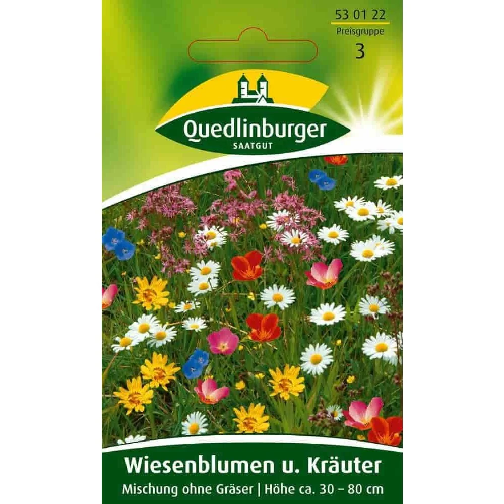 Wiesenblumen Samen, Kräuter Samen, Bunte Blumenwiese, Boni