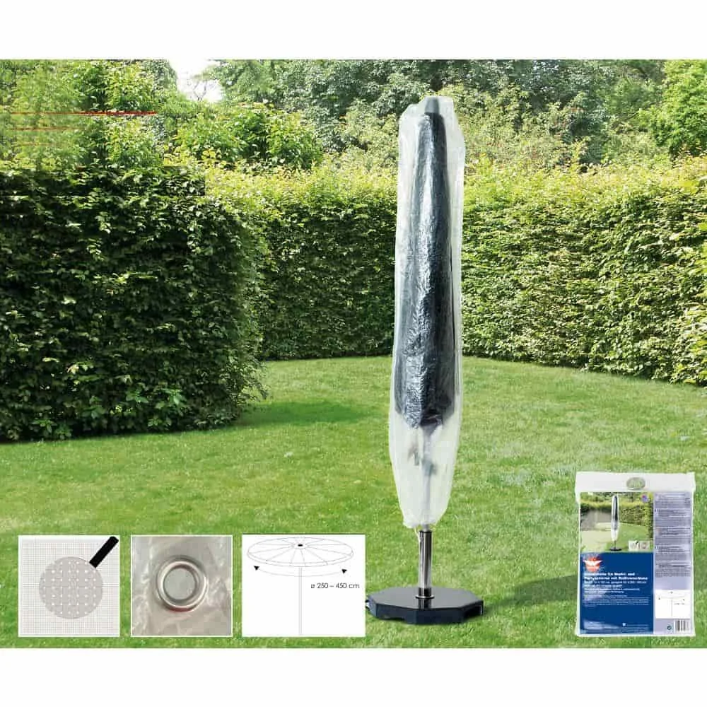 "Gartenschirm Schutzhülle transparent, 250-450 cm, reißfest & wetterfest image"