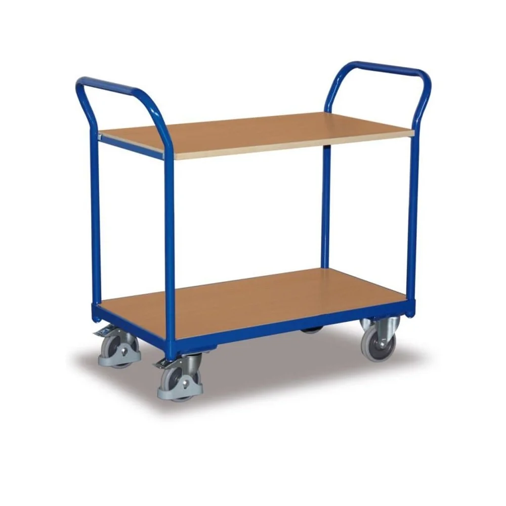 "Tischwagen 200 kg, Werkstattwagen mit EasySTOP, Typ L, Servierwagen blau image"