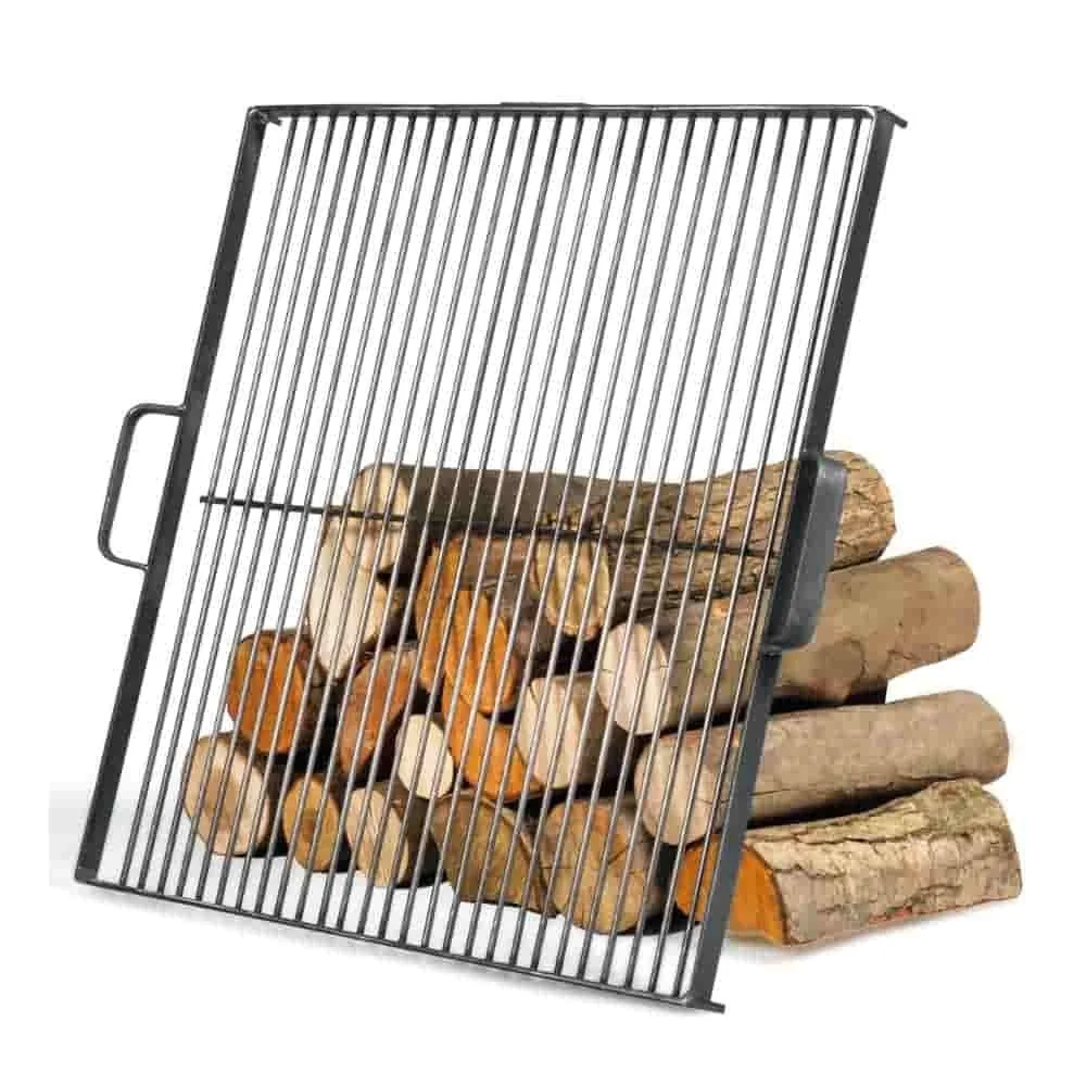 Grillrost Feuerschale 60 cm, quadratisch 44x44 cm, Naturstahl