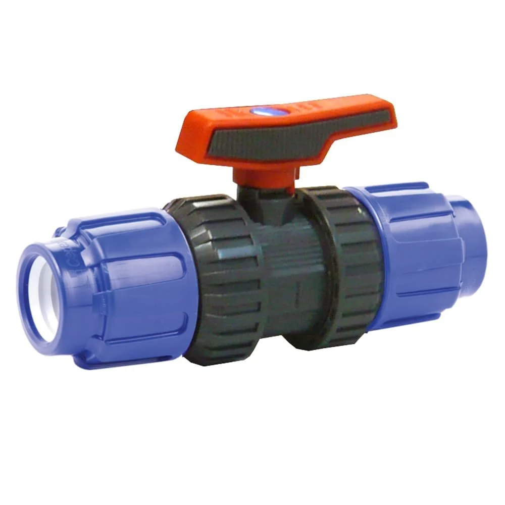 "PE Rohr Verschraubung, Kugelhahn 32mm, Klemmfitting, Trinkwasser image"