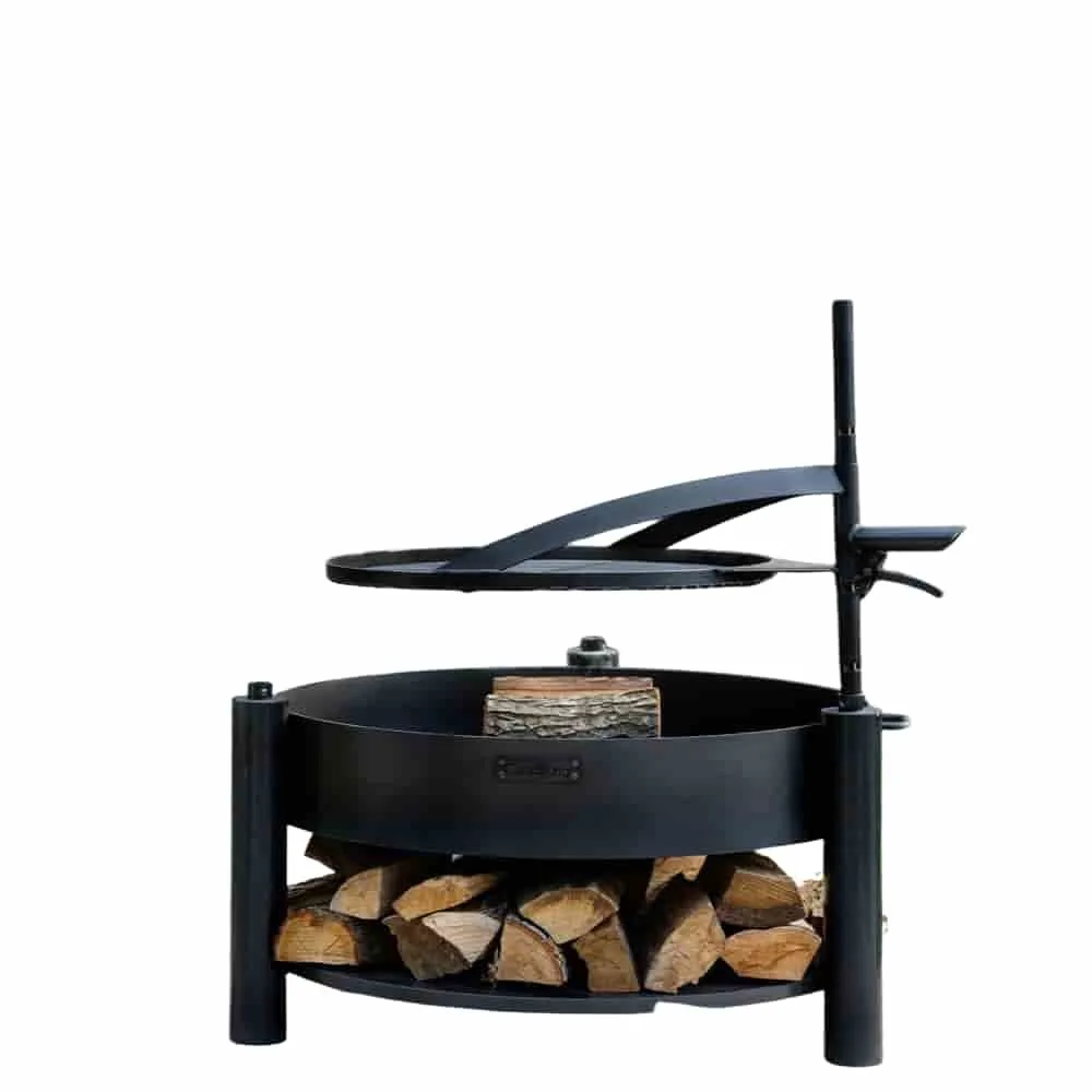 "Feuerschale mit Grill, 80cm, Grillrost, multifunktional, Naturstahl image"