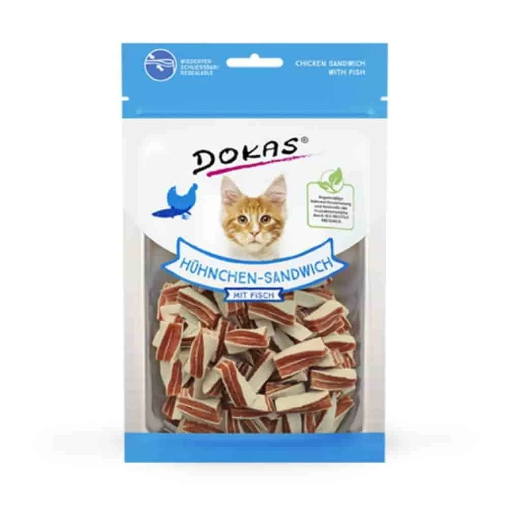 "Katzen Snacks, Katzenleckerli mit Hühnchen & Fisch, 70g image"