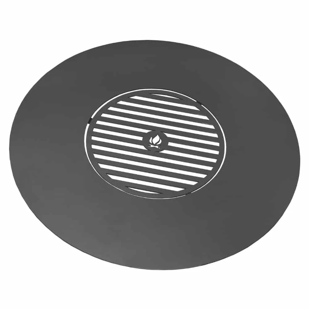 "Grillplatte Feuerschale, 82cm, mit Grillrost 40cm, Naturstahl image"