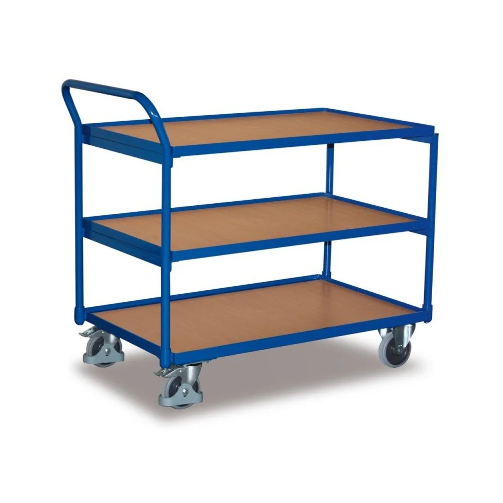 "Tischwagen 250 kg mit 3 Ladeflächen hoher Schiebebügel Typ L + EasySTOP image"