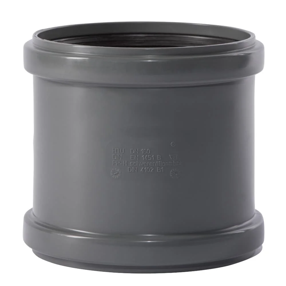 "HT Rohr 160, Überschiebmuffe DN 160, Abwasserrohr HT, Muffe image"