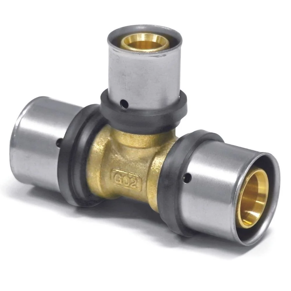 "T-Stück Pressfitting, reduziert, 26x3 - 20x2 - 26x3, Rohrverbinder image"