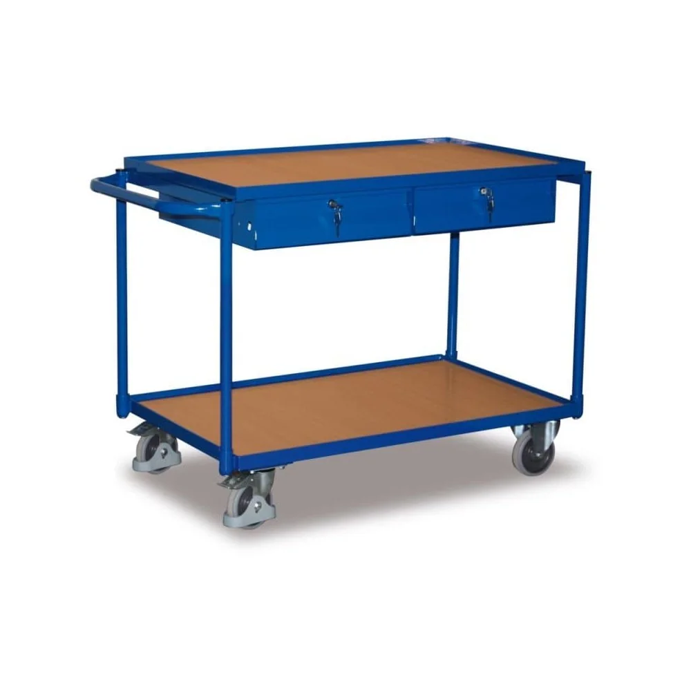 "Tischwagen 250 kg mit 2 abschließbaren Schubladen + EasySTOP image"