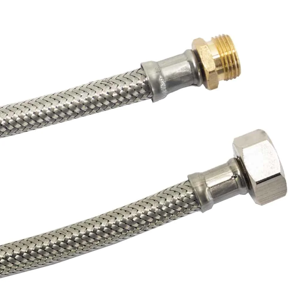 "Panzerschlauch, Edelstahl, Flexschlauch, DN8, 3/8" AG x 1/2" ÜM, 2000mm image"