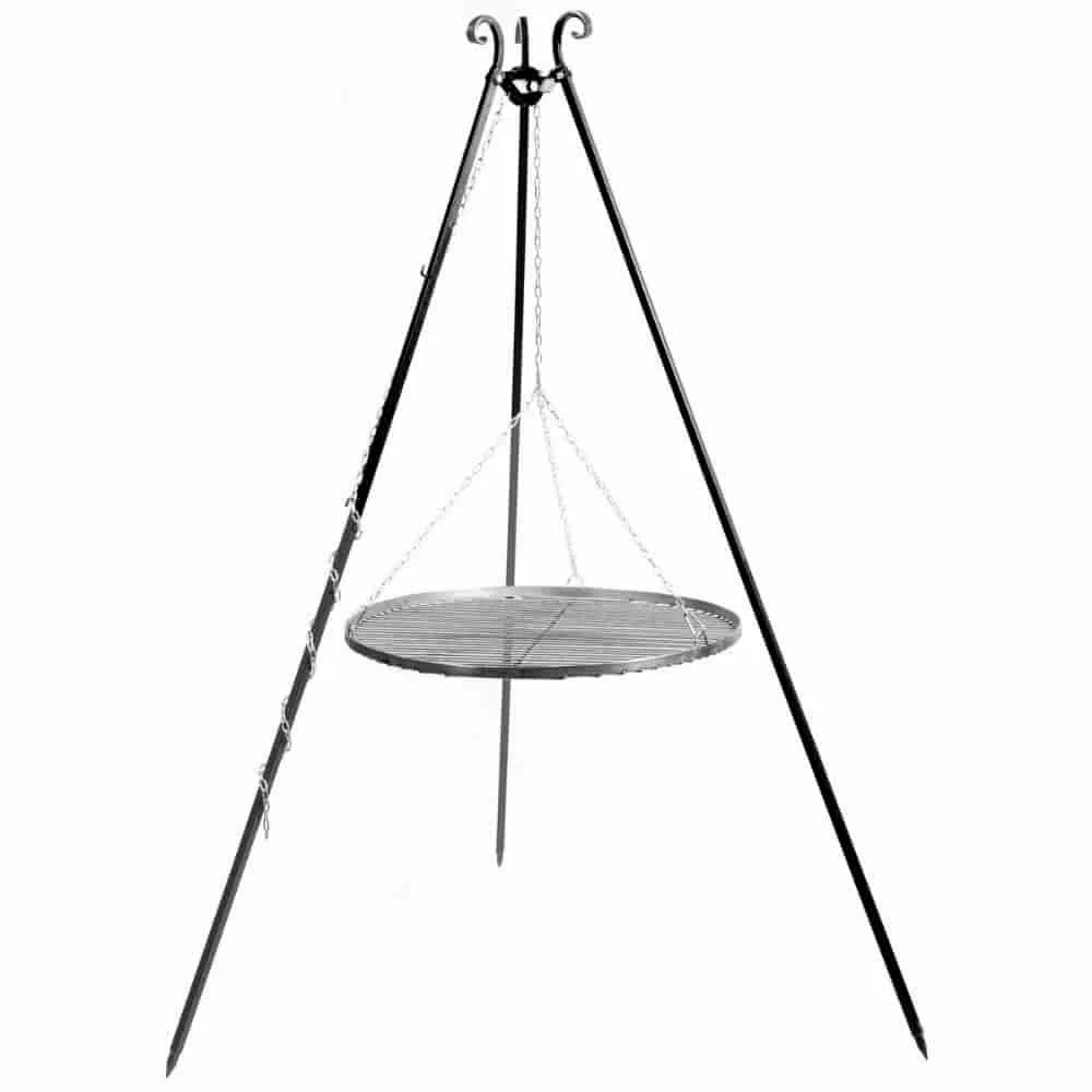 Schwenkgrill, Dreibein Schwenkgrill, mit Rost, 180cm, Grillrost 70 cm