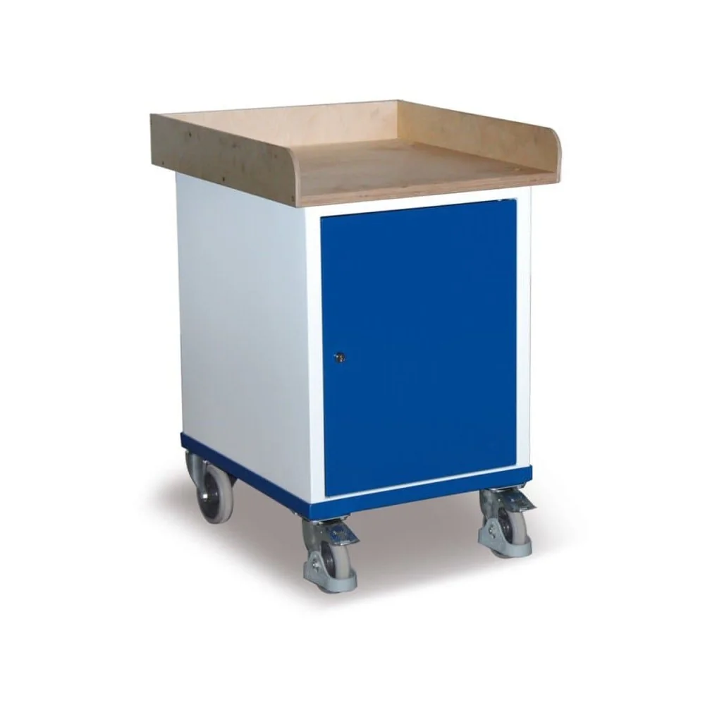 "Flügeltürenschrank mit Ladefläche, Werkstattschrank, Stahlblech, rollbar image"