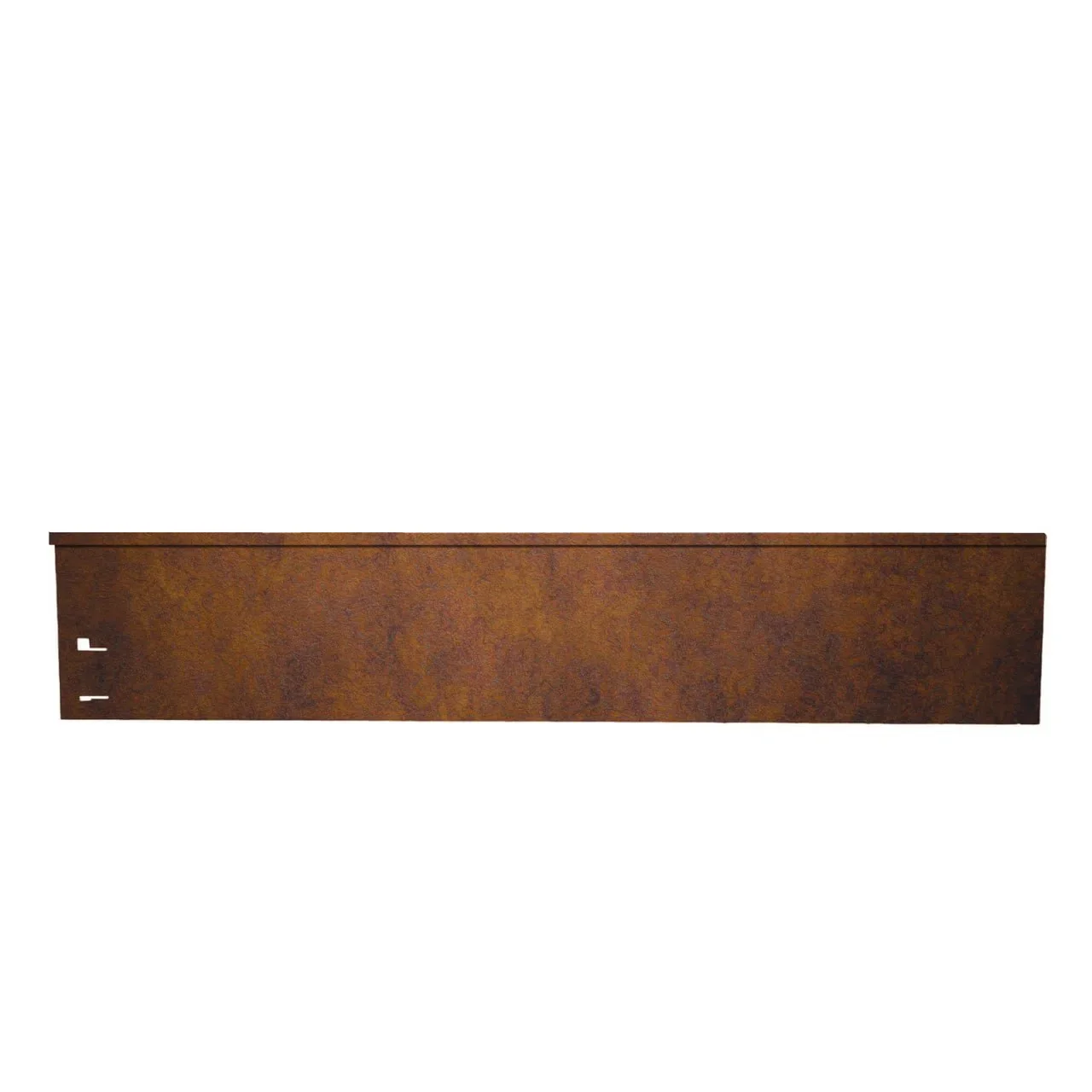 "Rasenkante Cortenstahl 113 cm lang, 13,5 - 18,5 cm hoch, Mahkante, Rasenmähkante - Abschlussstück, Breite: 13.5 cm image"
