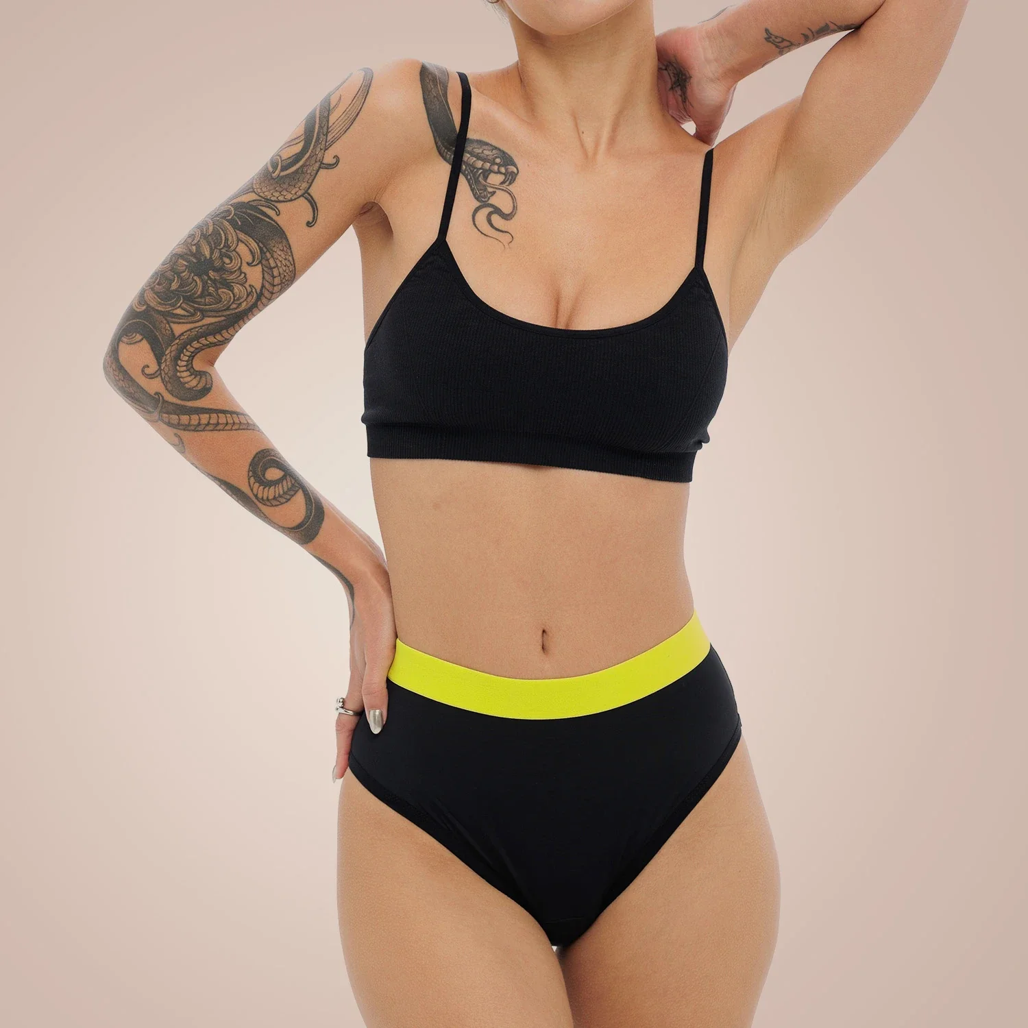 "Weekiss High Waist Lemon Periodenunterwäsche, Menstruationsunterwäsche, Periodenslip, Größe: L (40); Mengen-Rabatte: ohne; Farbe Weekiss: Schwarz image"