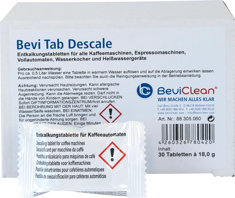 "Reinigungsmittel, Entkalker, Entkalkungstabletten - Bevi TAB Descale image"
