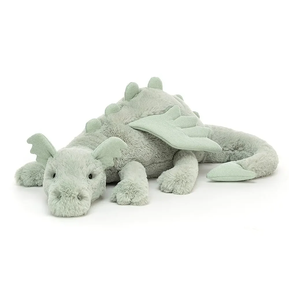 "Jellycat Kuscheltier, Plüschtier, Stofftier - Sage Dragon, Größe: Riesig - H19 X B66 CM image"