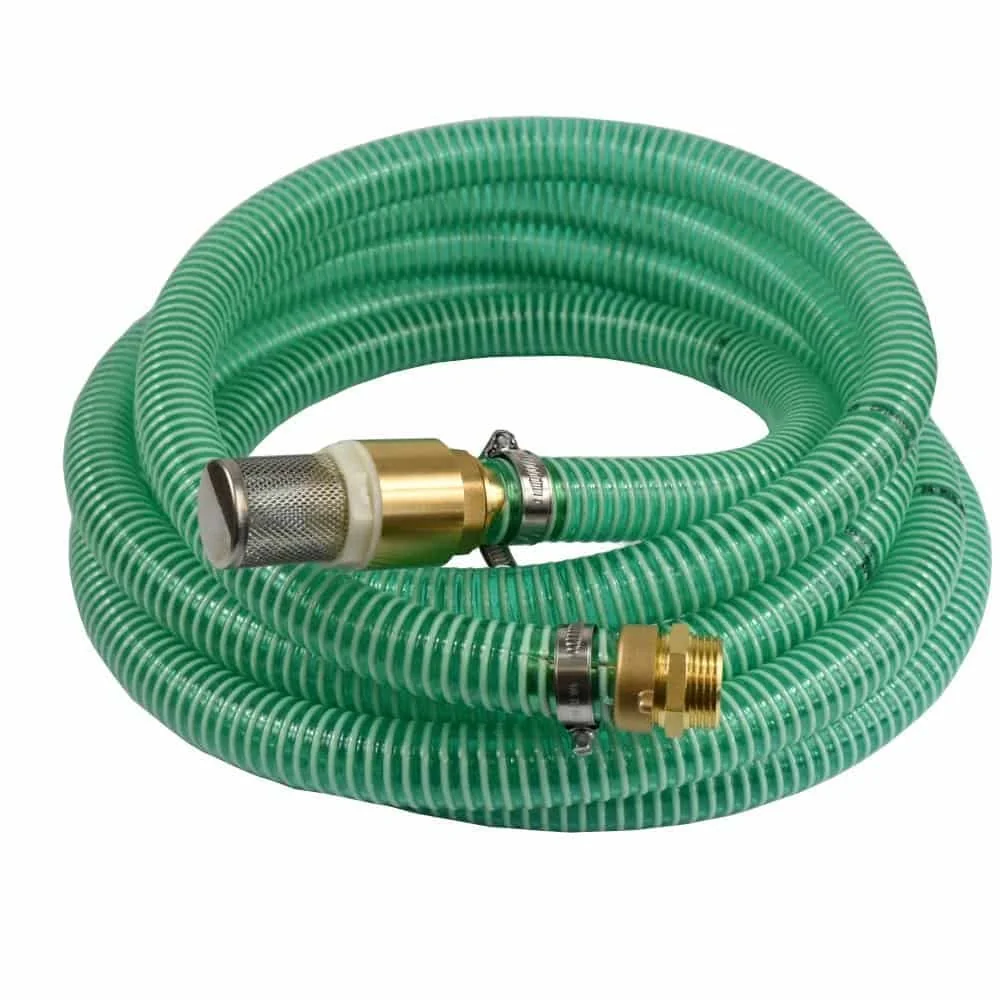 "Saug Druckschlauch 1 Zoll Set, Saugkorb mit Rückschlagventil, Doppelnippel Messing - 1m image"